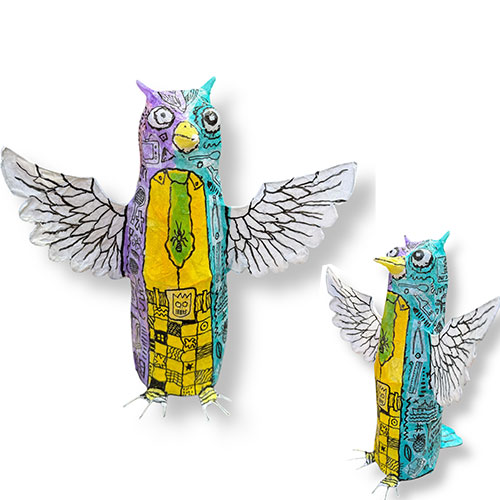 John Richards 12x14 Handbuilt Figural Owl Lamp FL6140